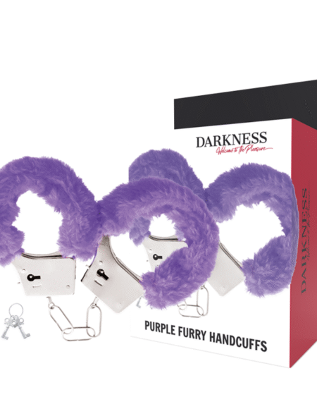 DARKNESS - HANDSCHELLEN AUS METALL MIT LILA GEFÜTTERT