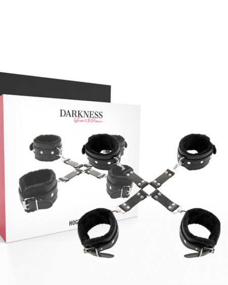 DARKNESS - LEDERHANDSCHELLEN FÜR FÜSSE UND HÄNDE SCHWARZ