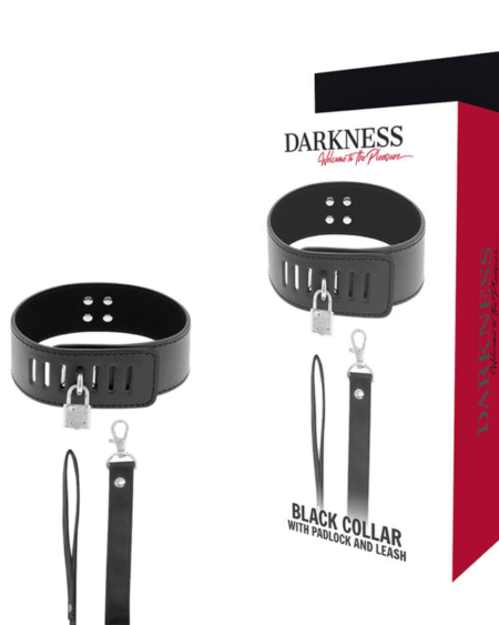 DARKNESS - BDSM-HALSBAND MIT SCHWARZEM SCHLOSS