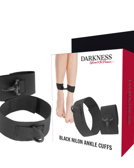 DARKNESS - KNÖCHELMANSCHETTEN AUS SCHWARZEM NYLON