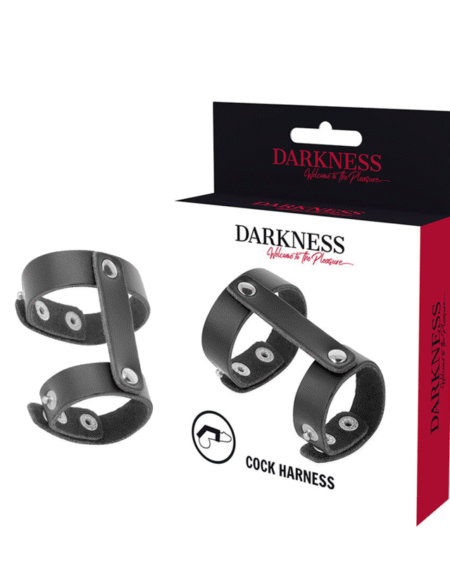 DARKNESS - VERSTELLBARER PENIS- UND HODENRING AUS LEDER