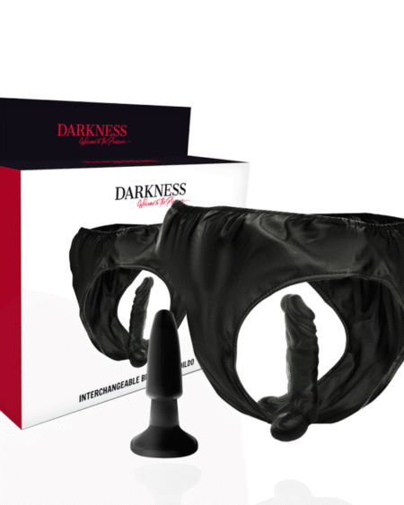 DARKNESS - HÖSCHEN MIT PLUG UND AUSWECHSELBAREM DILDO