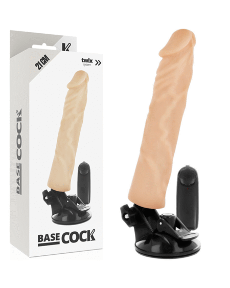 BASECOCK - REALISTISCHER VIBRATOR MIT FERNBEDIENUNG NATÜRLICHER 21 CM -O- 4 CM