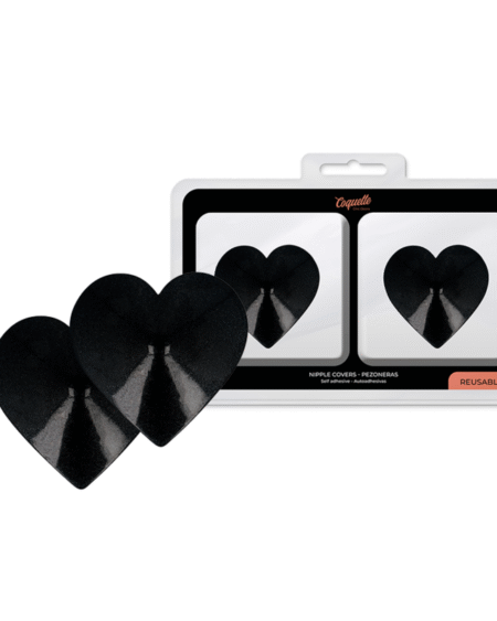 COQUETTE CHIC DESIRE - NIPPELABDECKUNGEN MIT SCHWARZEN HERZEN