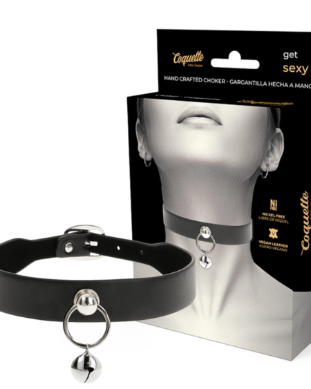 COQUETTE CHIC DESIRE - VEGANE LEDER-HALSKETTE DAMEN-ACCESSOIRE RASSEL/REIFEN