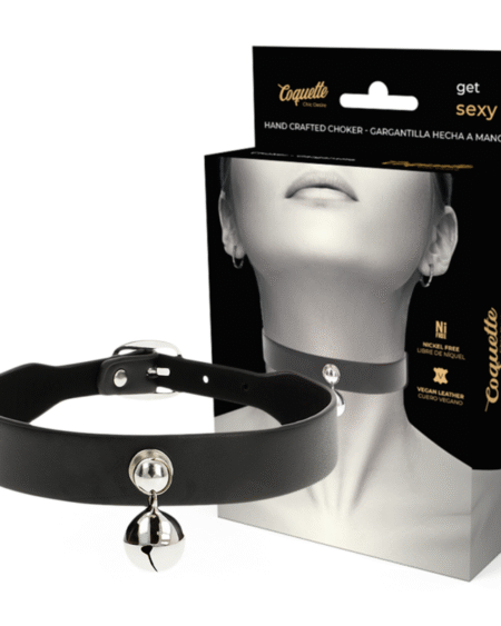 COQUETTE CHIC DESIRE - HALSKETTE AUS VEGANEM LEDER FÜR DAMEN RASSEL-ZUBEHÖR