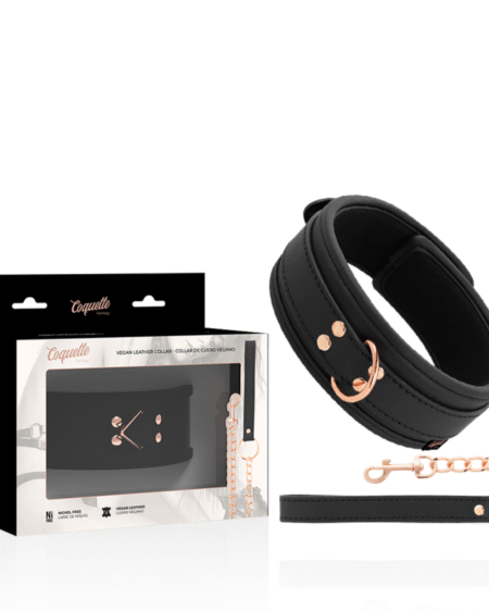 COQUETTE CHIC DESIRE - FANTASY-HALSKETTE AUS VEGANEM LEDER MIT RIEMEN UND NEOPRENFUTTER