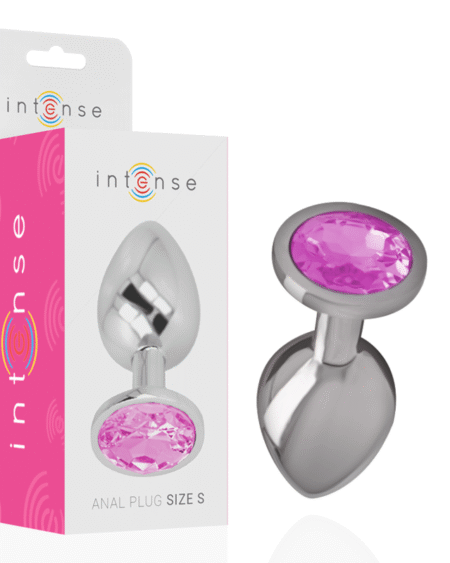 INTENSE - ALUMINIUMMETALL-ANALSPLUG MIT ROSAFARBENEM KRISTALL, GRÖSSE S