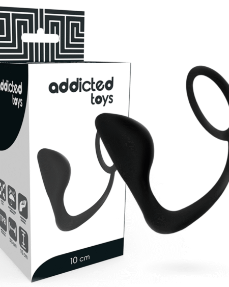 ADDICTED TOYS - ANALPLUG MIT SCHWARZEM PENISRING