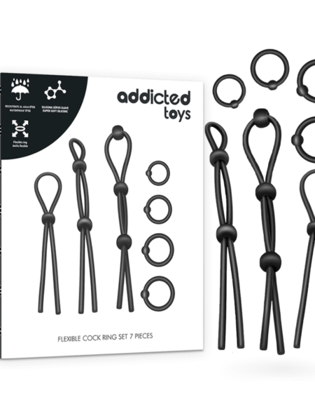 ADDICTED TOYS - FLEXIBLES SILIKON-COCKRING-SET 7-TEILIG