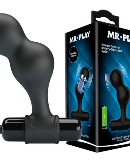 MR PLAY - SCHWARZER SILIKON-VIBRATOR-ANALSTECKER