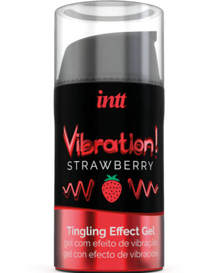 INTT - KRAFTVOLLES INTIMSTIMULIERENDES FLÜSSIGES VIBRATIONSGEL ERDBEERE 15 ML