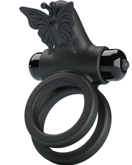 PRETTY LOVE - DOPPELVIBRIERRING MIT SCHWARZEM STIMULATOR