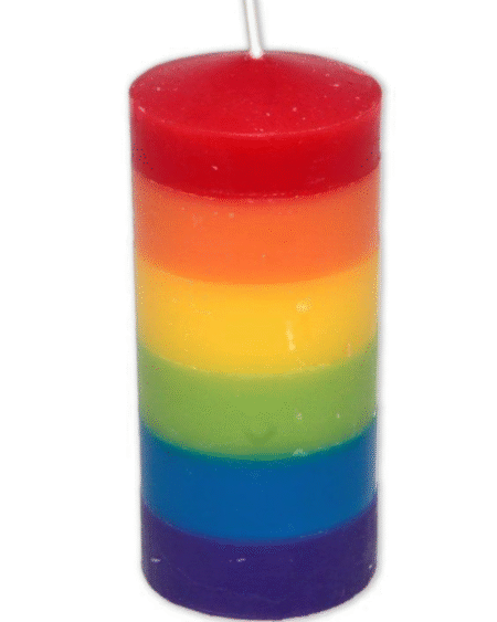 PRIDE - GROSSE KERZE MIT LGBT-FLAGGE