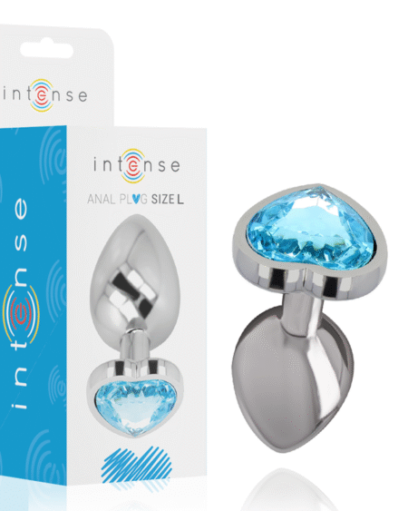 INTENSE - ALUMINIUM-METALL-ANAL-STECKER BLAUES HERZ, GRÖSSE L
