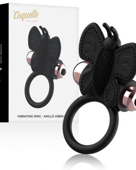 COQUETTE CHIC DESIRE - COCKRING SCHMETTERLING MIT VIBRATOR SCHWARZ/ GOLD