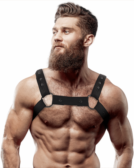FETISH SUBMISSIVE ATTITUDE - VERSTELLBARER NEOPREN-BRUST-SPORT-HARNESS FÜR MNNER