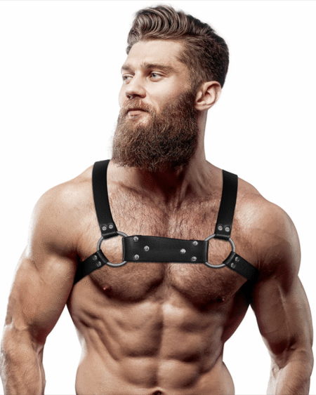 FETISH SUBMISSIVE ATTITUDE - HERREN-BRUSTGURT AUS ÖKOLEDER, BULLDOGGE, GRÖSSE M/L