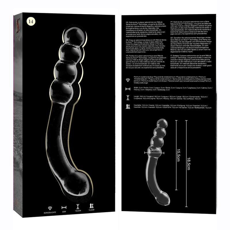 NEBULA SERIES BY IBIZA - MODELL 14 DILDO BOROSILIKATGLAS KLAR 18.5 CM -O- 3 CM – Bild 6