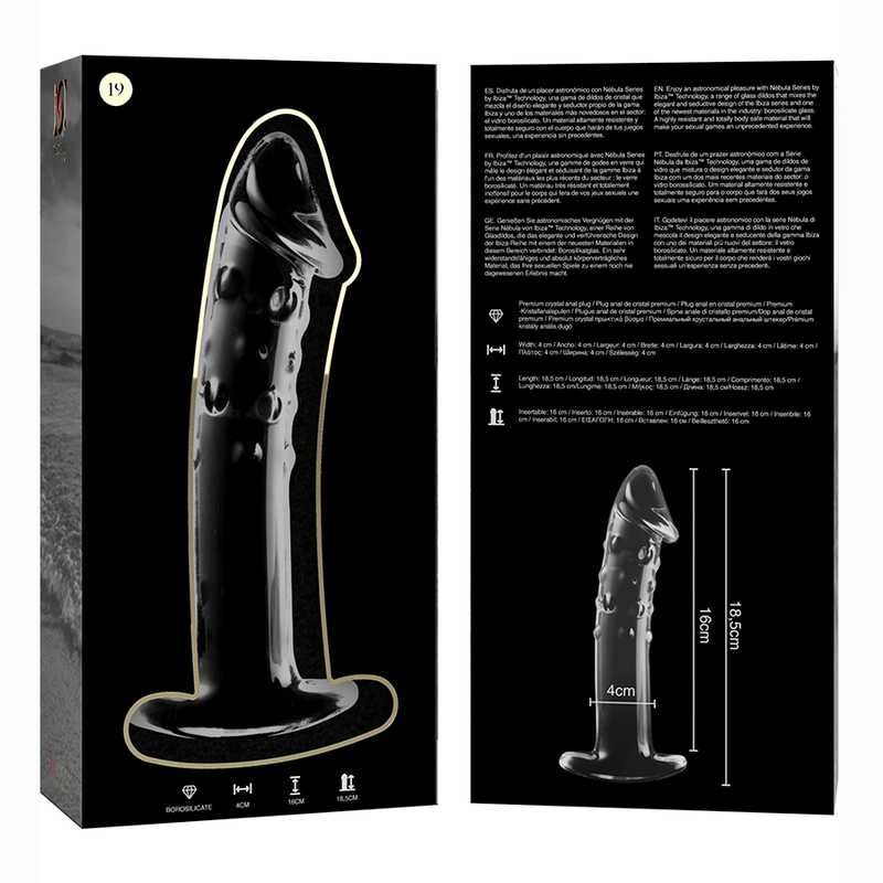 NEBULA SERIES BY IBIZA - MODELL 19 DILDO BOROSILIKATGLAS KLAR 18.5 CM -O- 4 CM – Bild 6