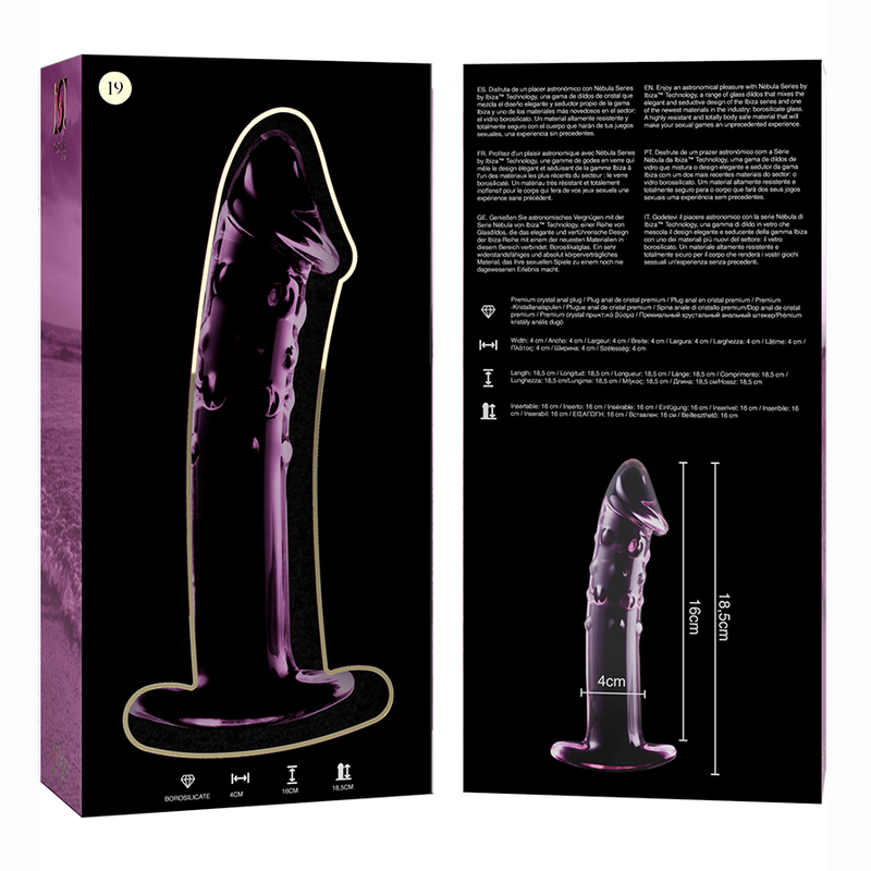 NEBULA SERIES BY IBIZA - MODELL 19 DILDO BOROSILIKATGLAS ROSA 18.5 CM -O- 4 CM – Bild 6