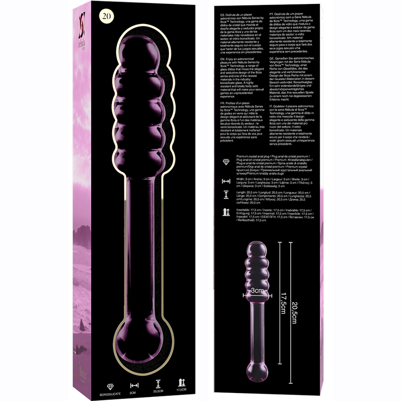 NEBULA SERIES BY IBIZA - MODELL 20 DILDO BOROSILIKATGLAS ROSA 20.5 CM -O- 3 CM – Bild 6