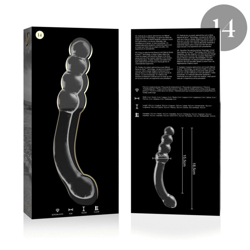 NEBULA SERIES BY IBIZA - MODELL 14 DILDO BOROSILIKATGLAS KLAR 18.5 CM -O- 3 CM – Bild 4