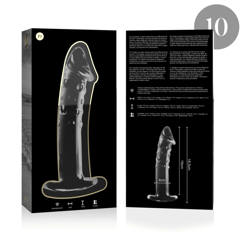 NEBULA SERIES BY IBIZA - MODELL 19 DILDO BOROSILIKATGLAS KLAR 18.5 CM -O- 4 CM – Bild 4