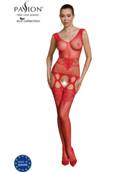 PASSION - ECO COLLECTION BODYSTOCKING ECO BS014 ROT