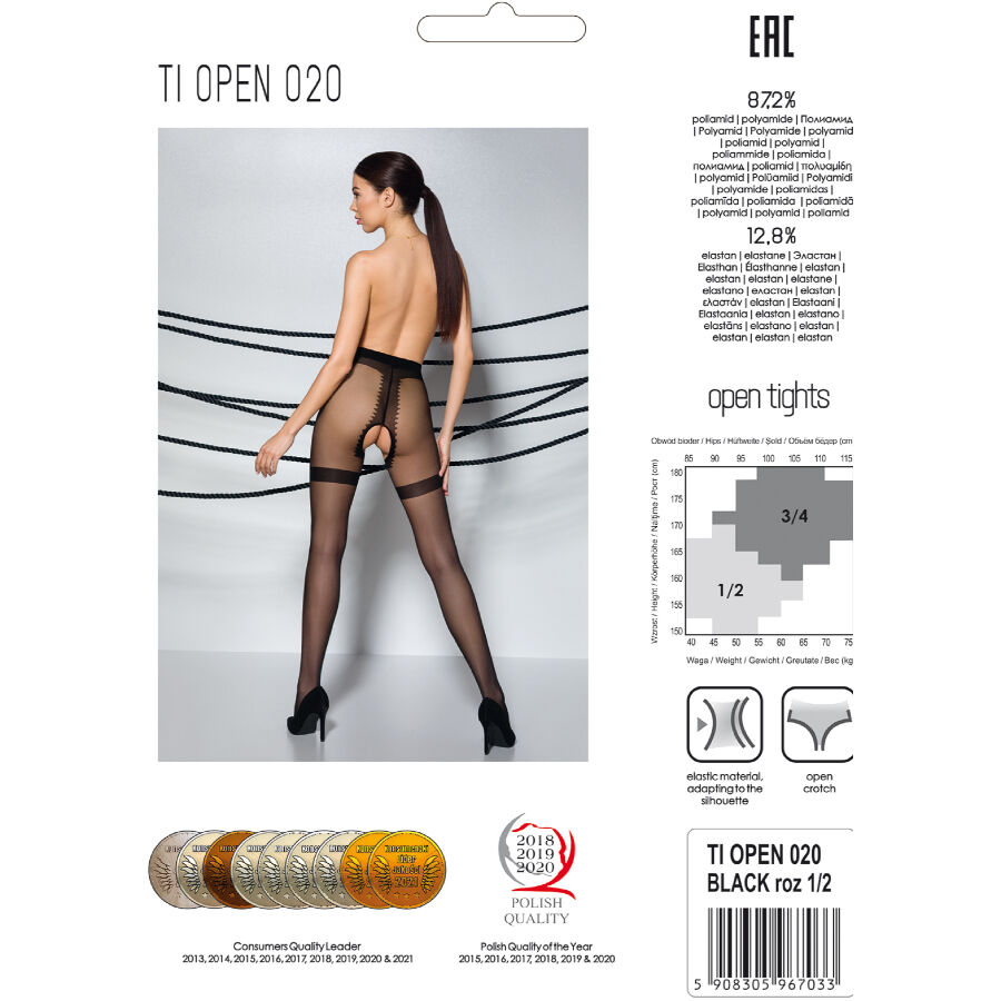 PASSION - TIOPEN 020 SCHWARZE STRUMPFHOSE 1/2 20 DEN – Bild 5