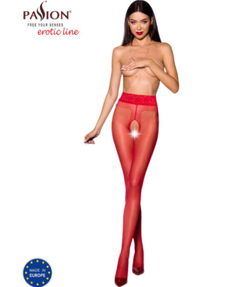 PASSION - TIOPEN 001 ROTE STRUMPFHOSE 1/2 20 DEN