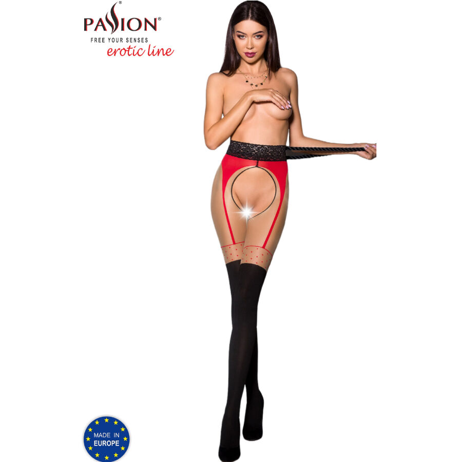 PASSION - TIOPEN 003 ROTE STRUMPFHOSE 3/4 20/40 DEN