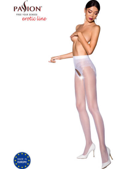 PASSION - TIOPEN 006 WEISSE STRUMPFHOSE 1/2 30 DEN