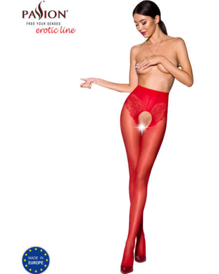 PASSION - TIOPEN 006 ROTE STRUMPFHOSE 1/2 30 DEN
