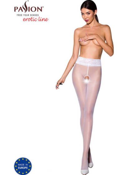 PASSION - TIOPEN 008 WEISSE STRUMPFHOSE 3/4 30 DEN