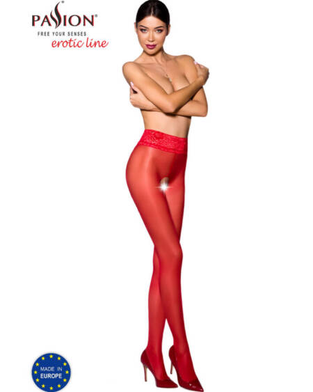 PASSION - TIOPEN 008 ROTE STRUMPFHOSE 1/2 30 DEN