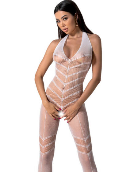 PASSION - BS100 WEISSER BODYSTOCKING, EINE GRÖSSE