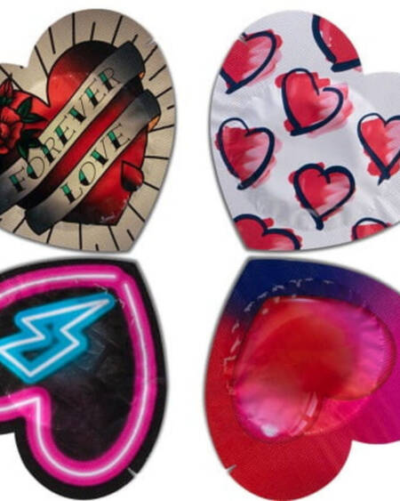 PASANTE - KONDOME ROT HERZFORM TASCHE 144 EINHEITEN