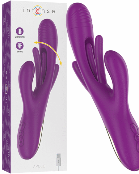 INTENSE - APOLO WIEDERAUFLADBARER MULTIFUNKTIONSVIBRATOR 7 VIBRATIONEN MIT LILA SCHWINGENDER ZUNGE