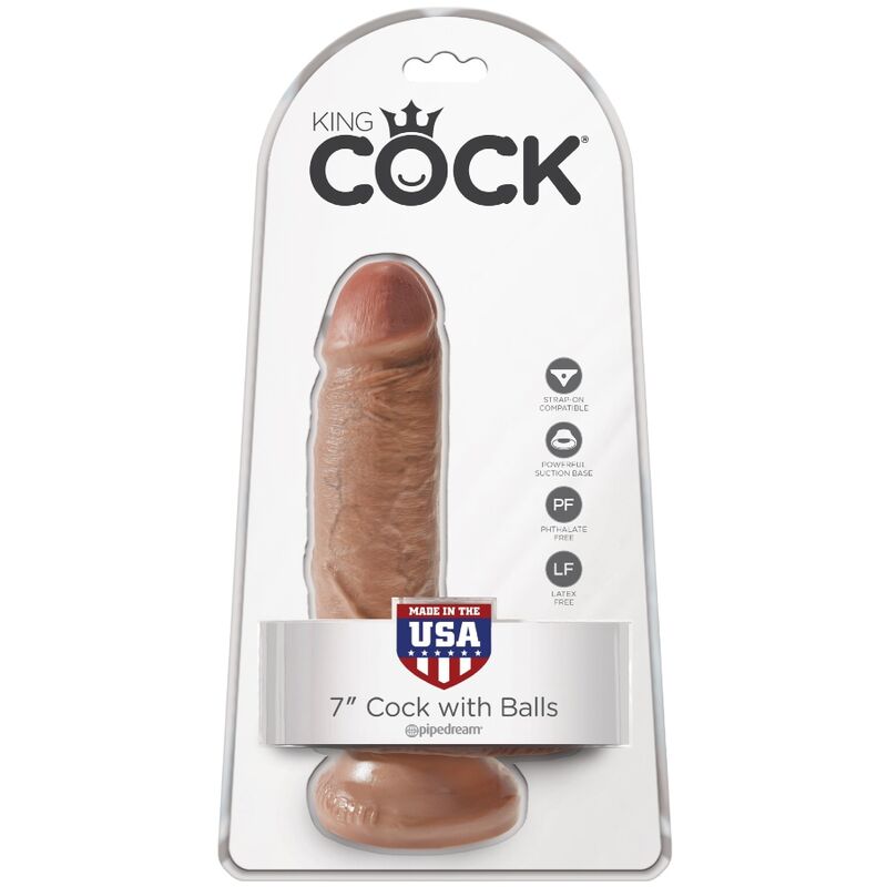 KING COCK - REALISTISCHER PENIS MIT KUGELN 13.2 CM KARAMELL – Bild 6