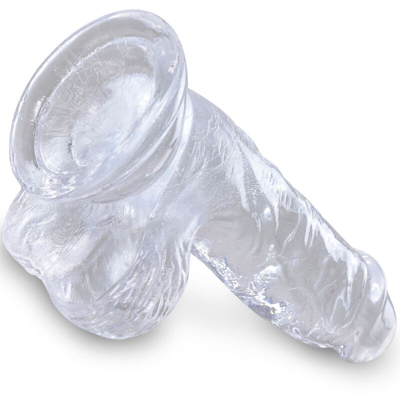 KING COCK - CLEAR REALISTISCHER PENIS MIT EIEREN 10.1 CM TRANSPARENT – Bild 4