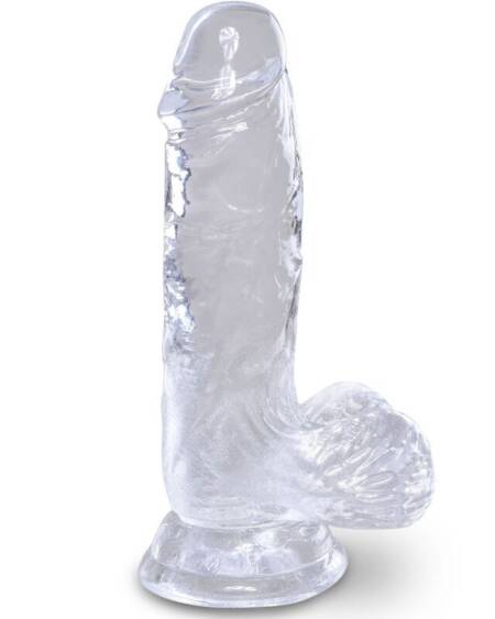 KING COCK - CLEAR REALISTISCHER PENIS MIT EIEREN 10.1 CM TRANSPARENT