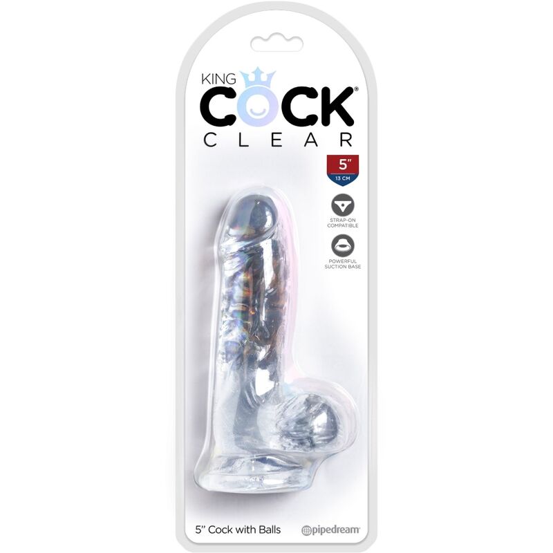 KING COCK - CLEAR REALISTISCHER PENIS MIT EIEREN 10.1 CM TRANSPARENT – Bild 5