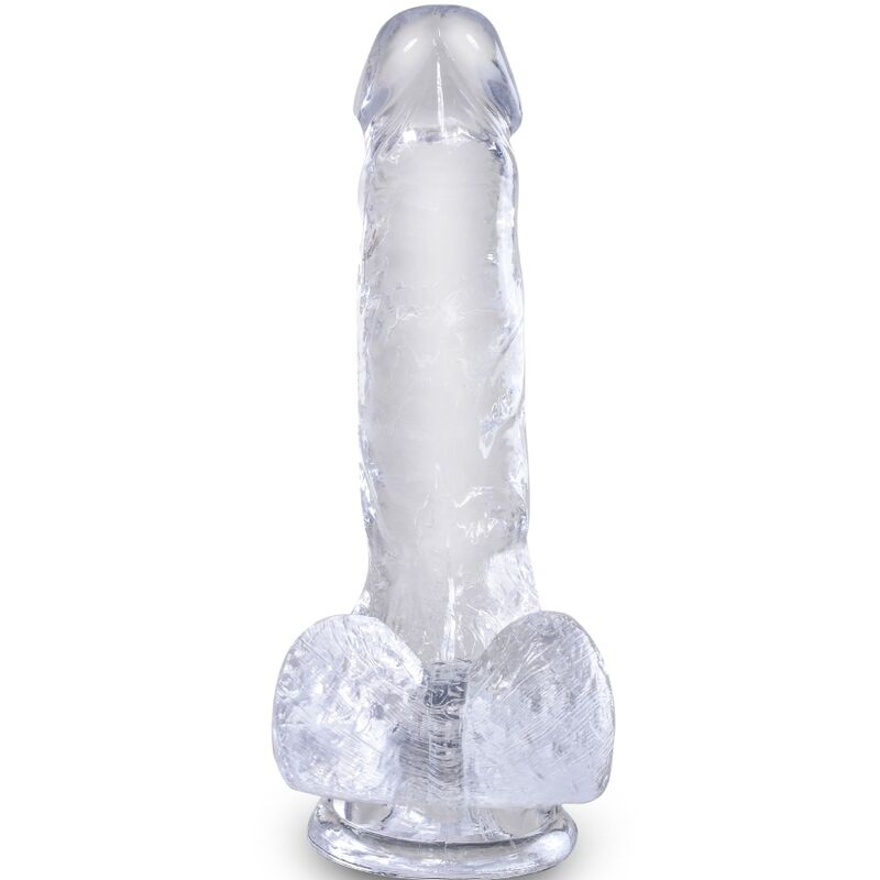 KING COCK - CLEAR REALISTISCHER PENIS MIT EIEREN 13.5 CM TRANSPARENT – Bild 2