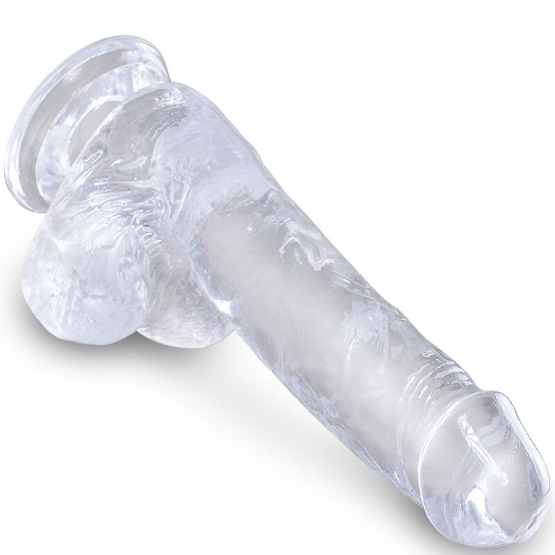 KING COCK - CLEAR REALISTISCHER PENIS MIT EIEREN 13.5 CM TRANSPARENT – Bild 3
