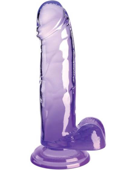 KING COCK - CLEAR REALISTISCHER PENIS MIT KUGELN 15.2 CM LILA