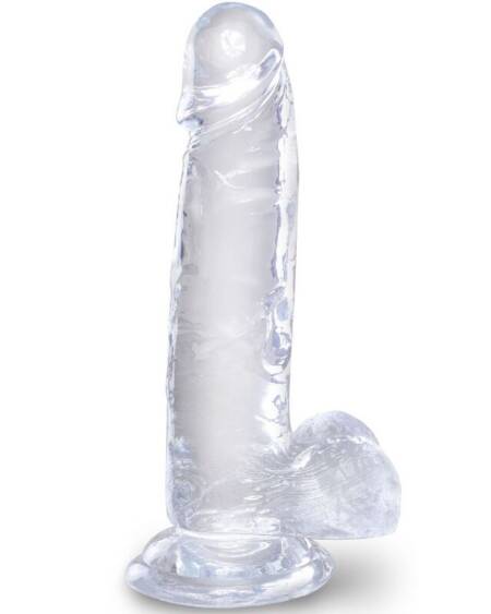 KING COCK - CLEAR REALISTISCHER PENIS MIT EIEREN 15.2 CM TRANSPARENT