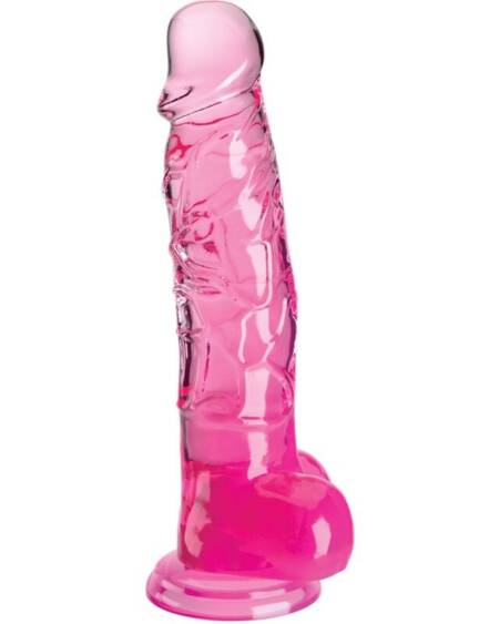 KING COCK - CLEAR REALISTISCHER PENIS MIT KUGELN 16.5 CM ROSA