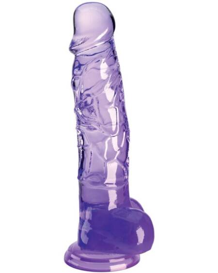 KING COCK - CLEAR REALISTISCHER PENIS MIT KUGELN 16.5 CM LILA