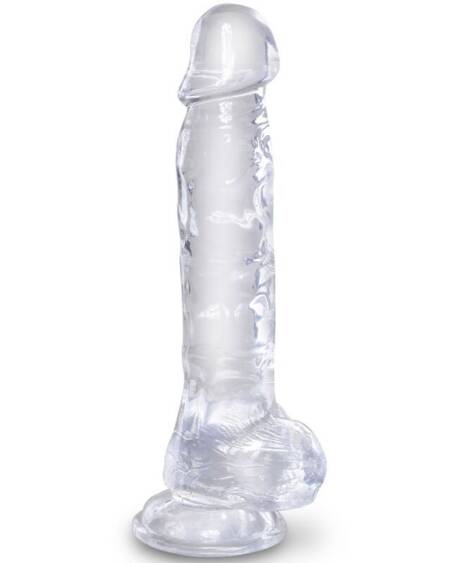 KING COCK - CLEAR REALISTISCHER PENIS MIT EIEREN 16.5 CM TRANSPARENT